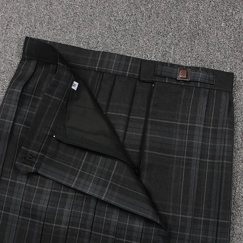 Japanese College Plaid Skirt Grey Carbon JK Uniform - Image 11