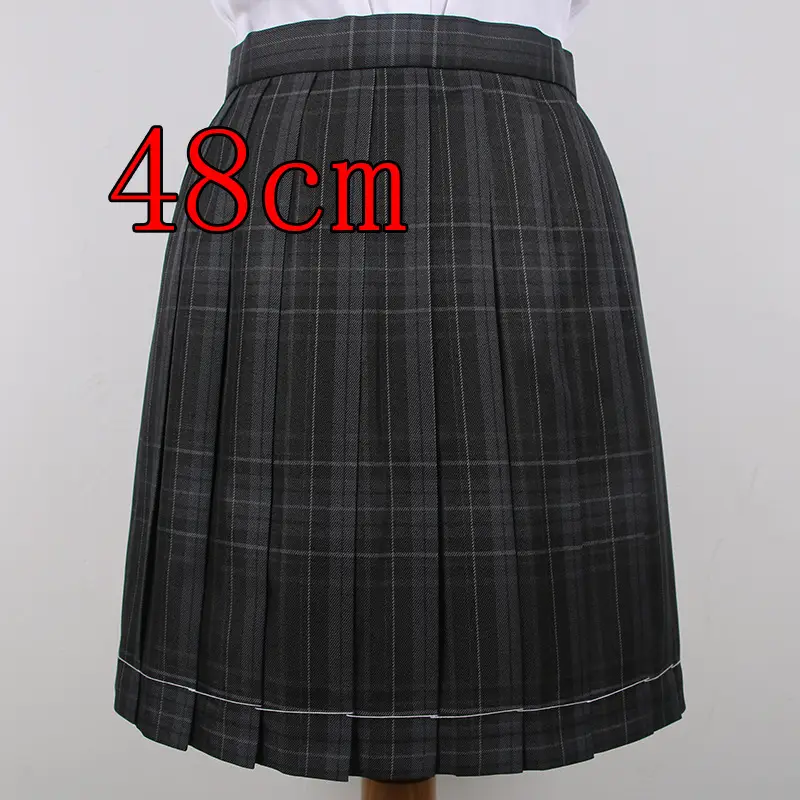 Japanese College Plaid Skirt Grey Carbon JK Uniform - Image 8