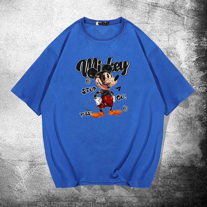 Men Women Yellow Mickey Short Sleeve T-Shirt