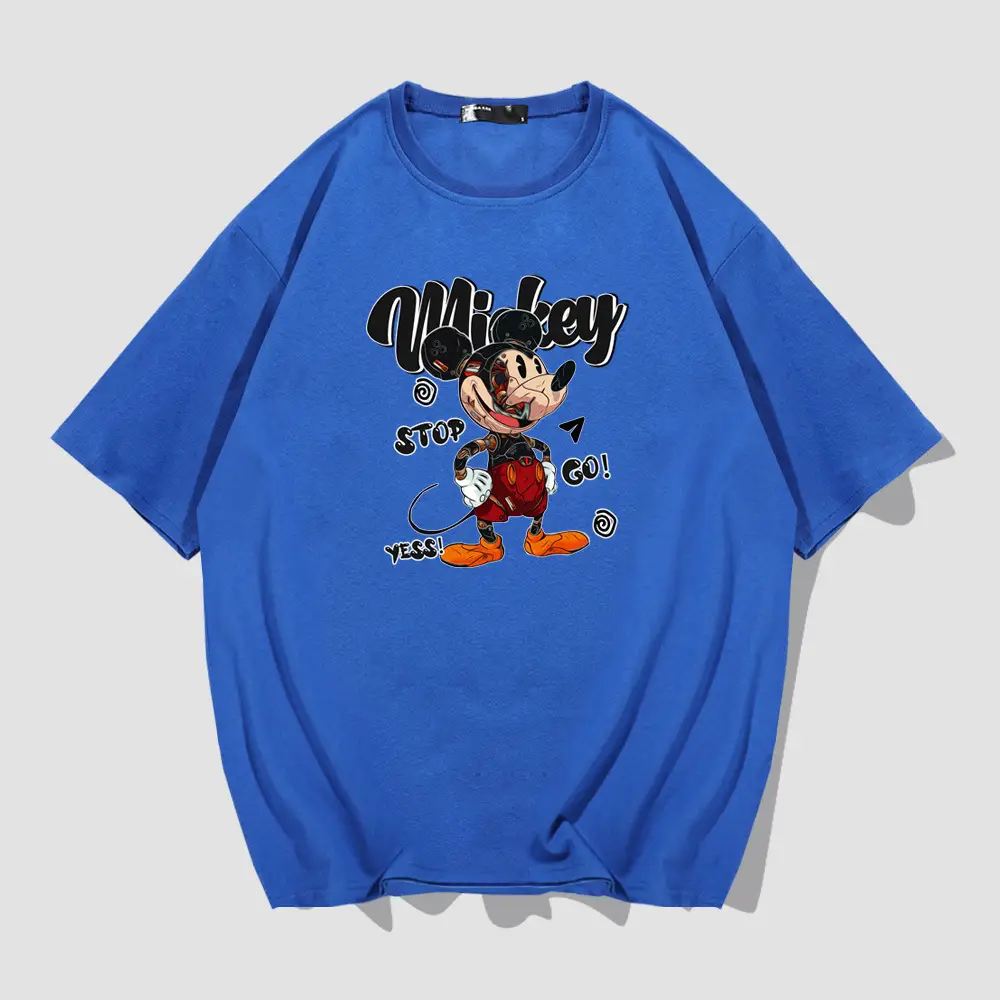 Men Women Yellow Mickey Short Sleeve T-Shirt