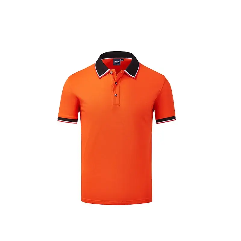 Men Red Polo Shirt Custom Printed Logo Summer Wear - Image 4