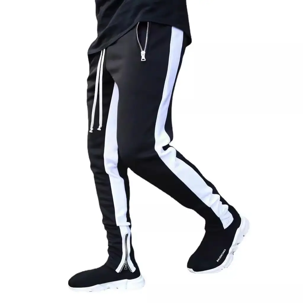 European Red Black Track Pants with Low Zipper - Image 10