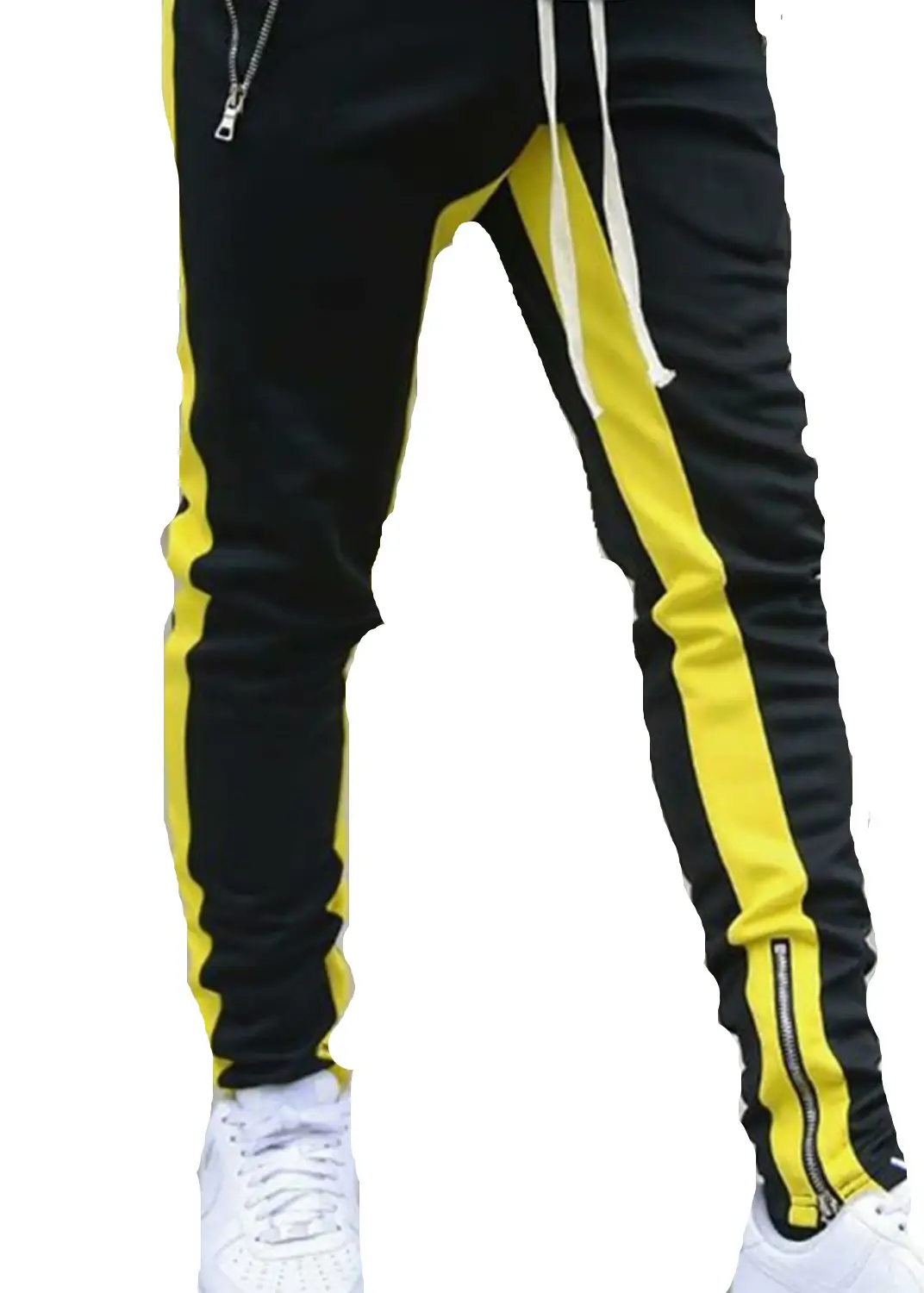 European Red Black Track Pants with Low Zipper - Image 2