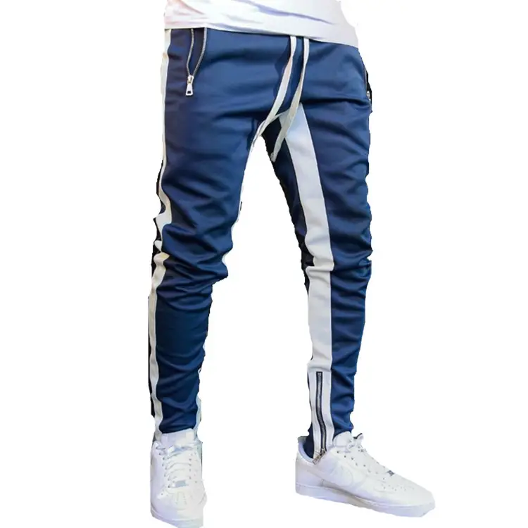 European Red Black Track Pants with Low Zipper - Image 3