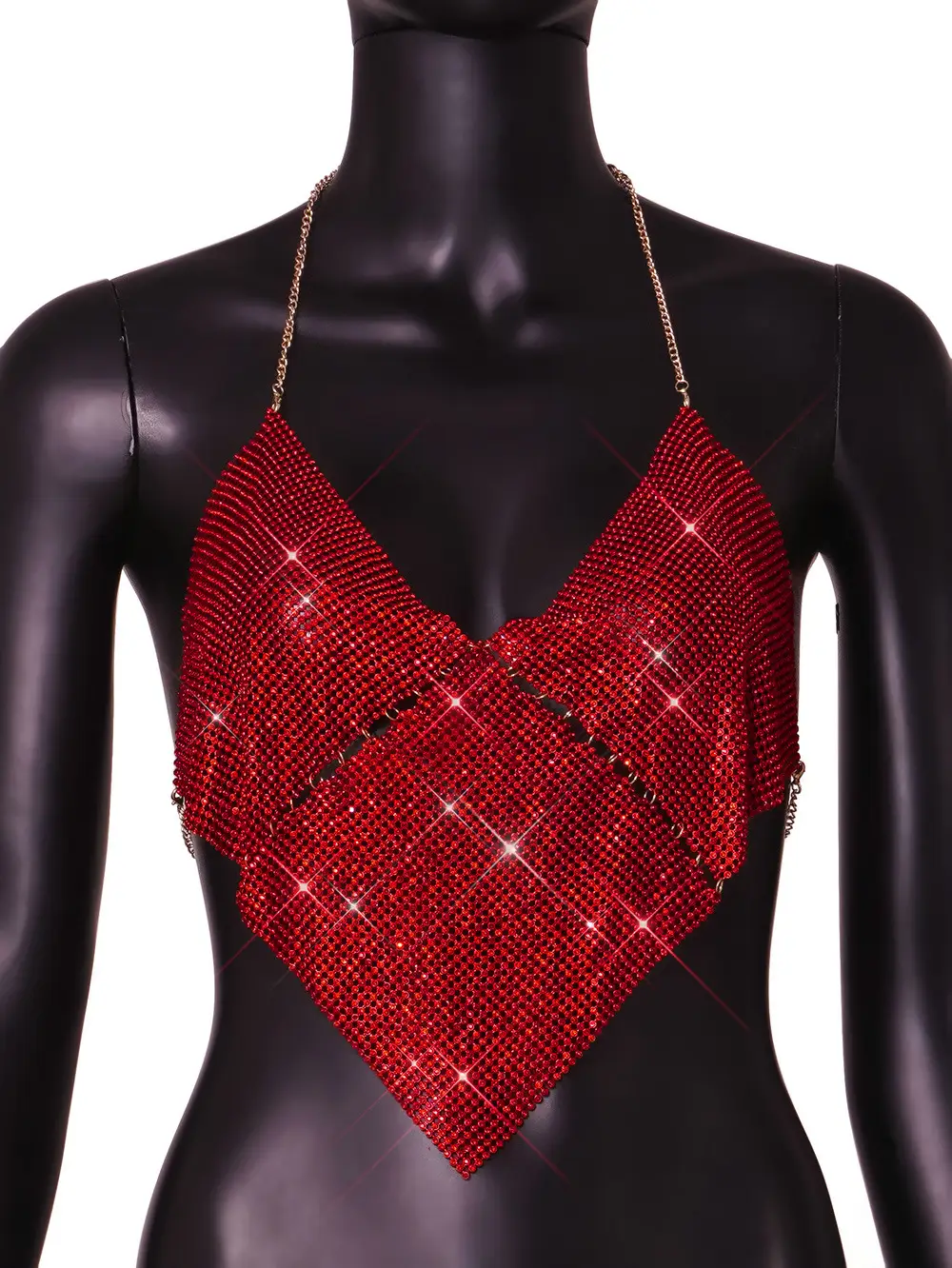 Women's Silver Sparkle Low Cut Halter Vests Set - Image 8