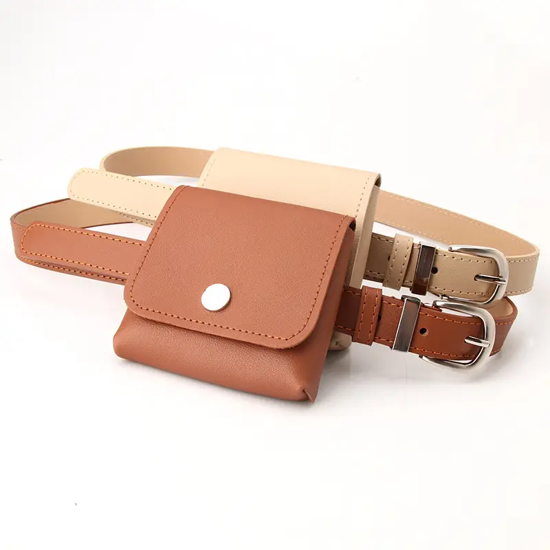 New Women's Detachable Waist Bag Belt Brown - Image 6