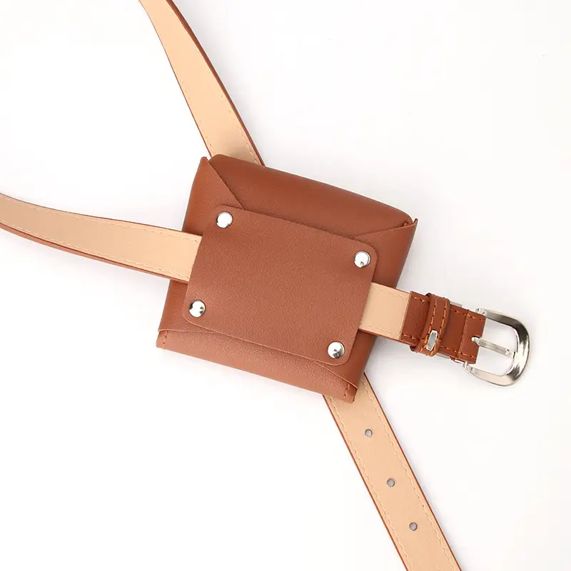 New Women's Detachable Waist Bag Belt Brown - Image 8