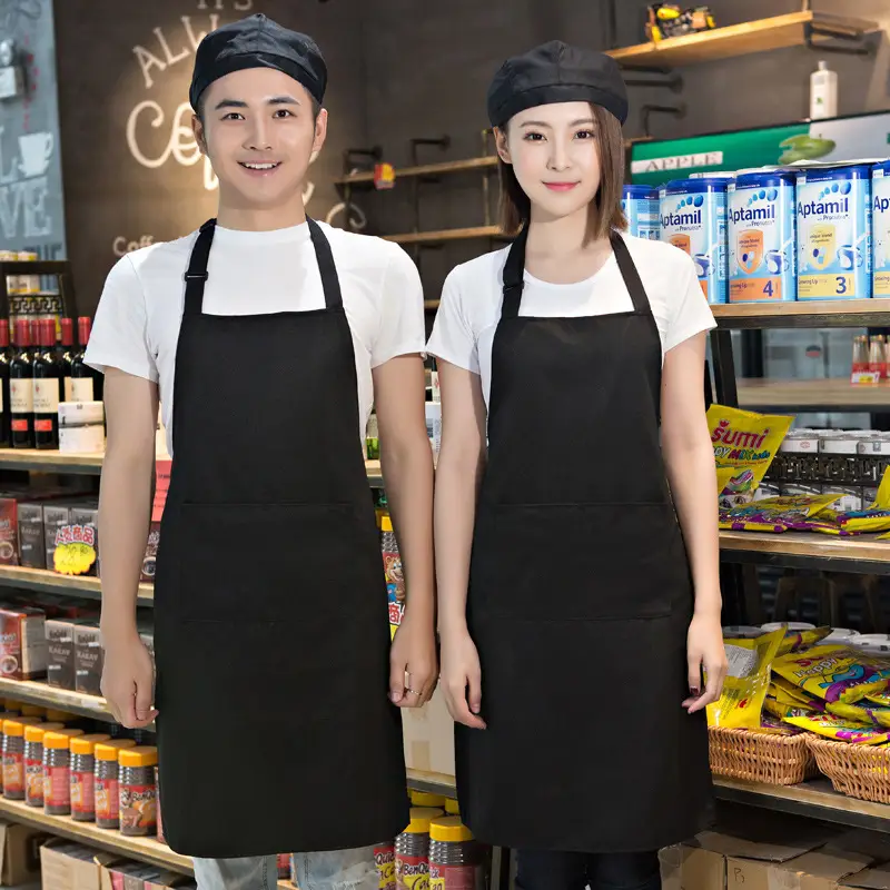 Supermarket Restaurant Apron Brown Waterproof Printed - Image 23