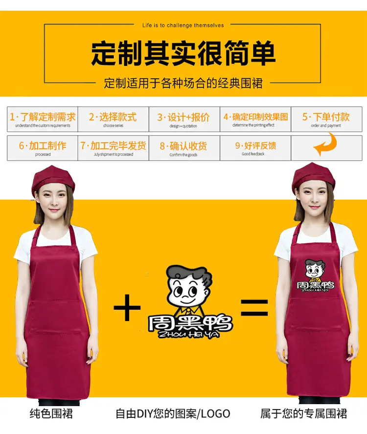 Supermarket Restaurant Apron Brown Waterproof Printed — feature 9