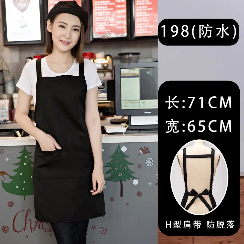 Supermarket Restaurant Apron Brown Waterproof Printed - Image 13