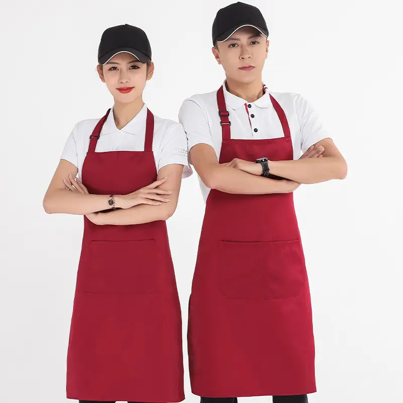 Supermarket Restaurant Apron Brown Waterproof Printed - Image 4