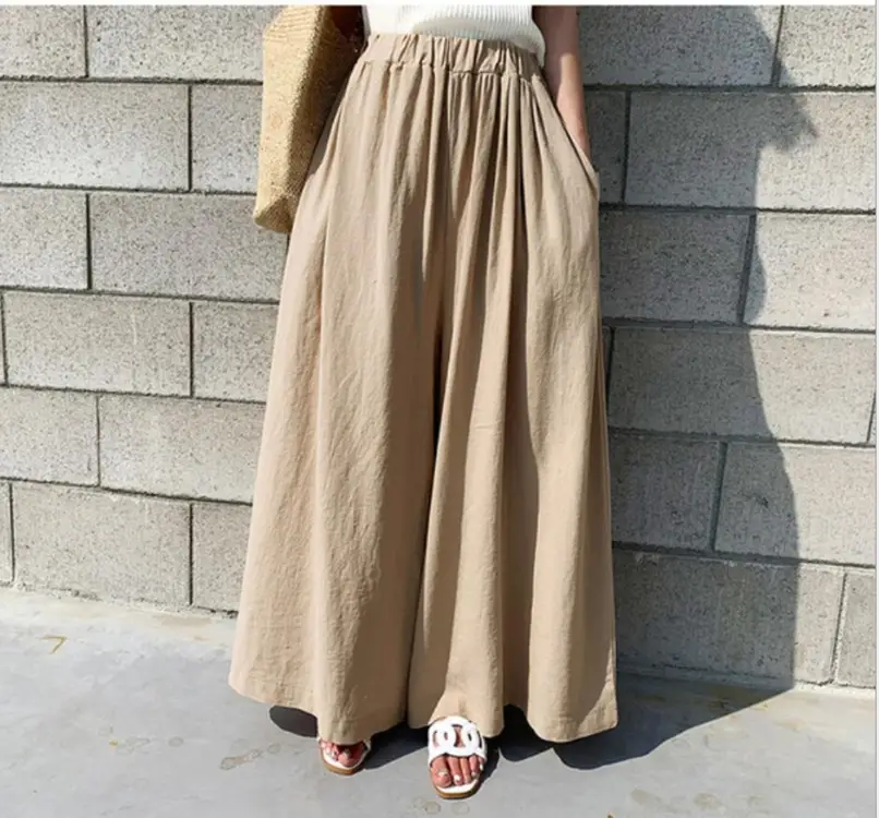 Green Wide Leg Pants for Women Large Size - Image 6