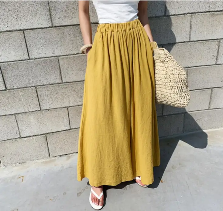 Green Wide Leg Pants for Women Large Size - Image 3