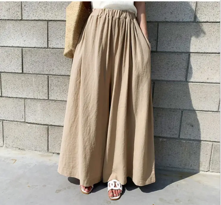 Green Wide Leg Pants for Women Large Size - Image 4