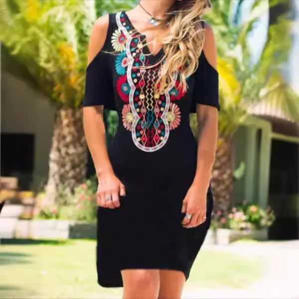 New Butterfly Print Off-Shoulder Dress for Women - Image 14