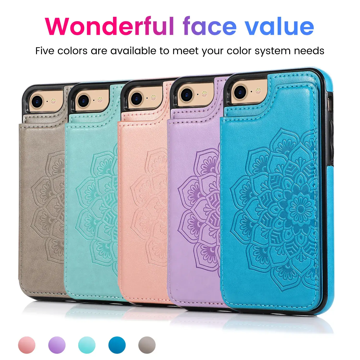 Mandala Embossed Leather Phone Case Pink 17 Pro - Image 7