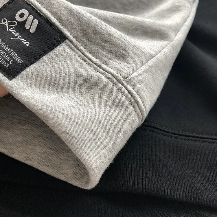 Terry Cotton Shorts Set for Women Black Gray High Waist — feature 13
