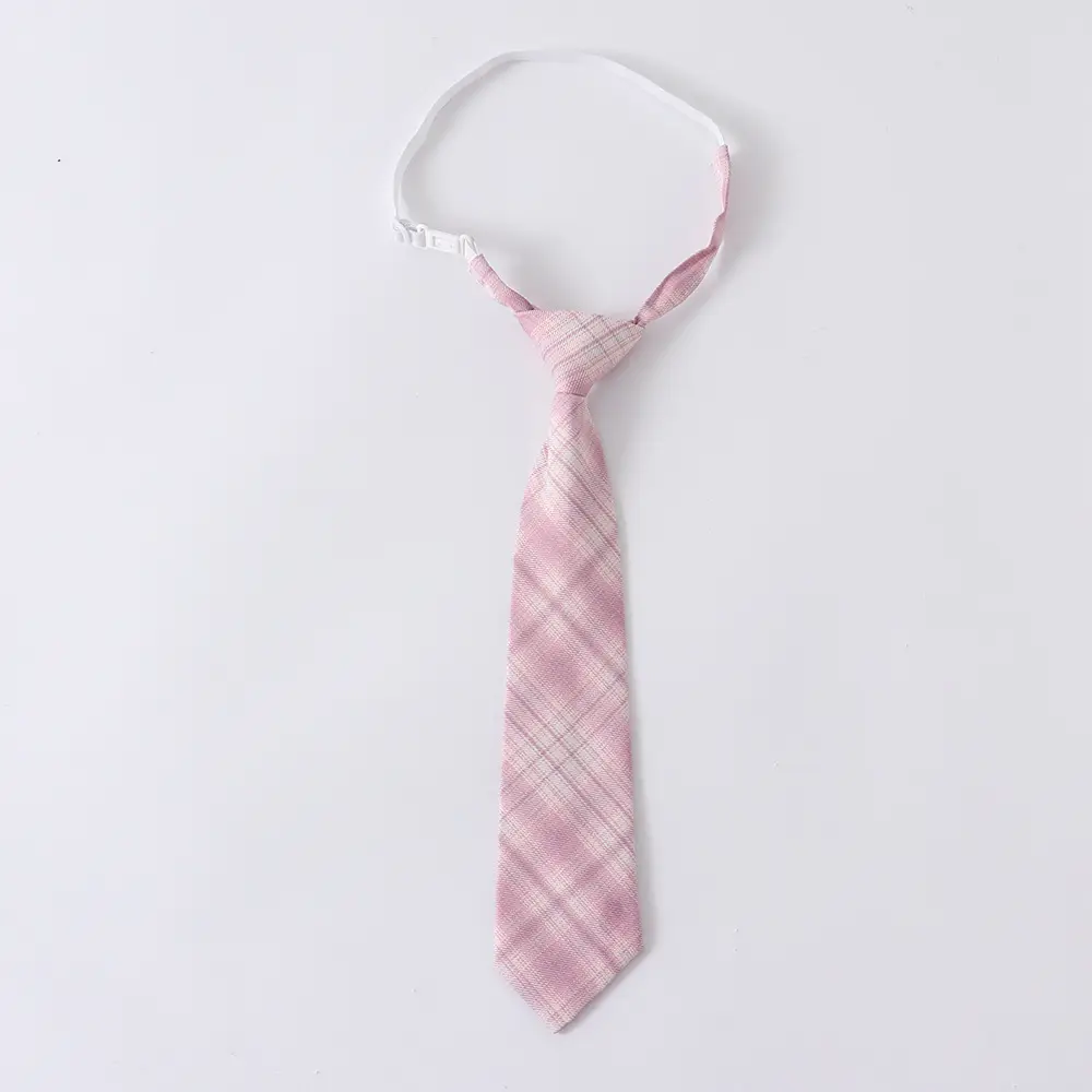 Pink Plaid Bow Headband for Girls School Uniform - Image 2
