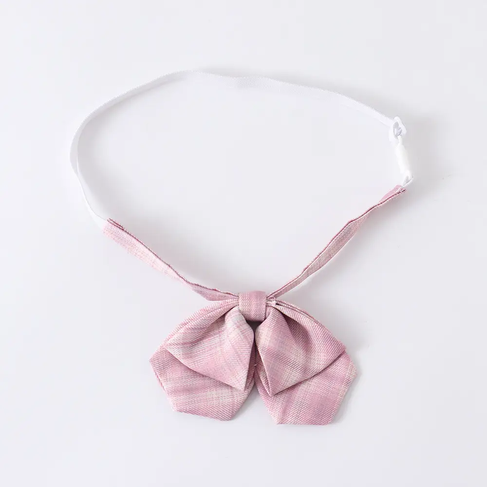 Pink Plaid Bow Headband for Girls School Uniform - Image 5