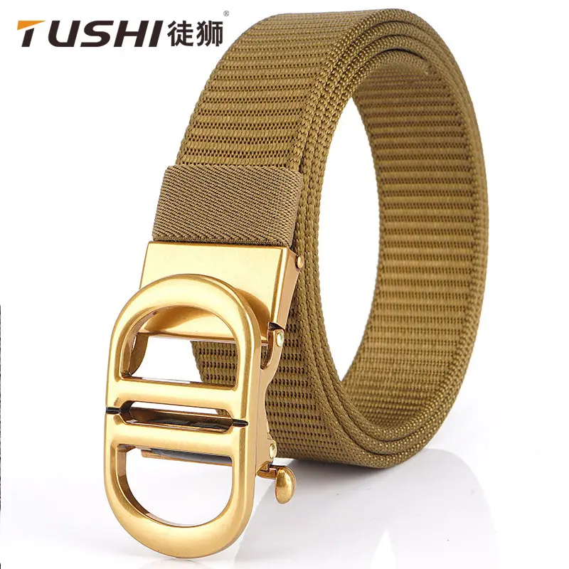 Men Black Automatic Buckle Belt with Gold Clasp - Image 17