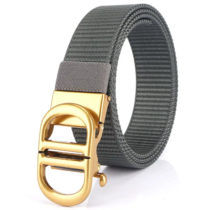 Men Black Automatic Buckle Belt with Gold Clasp - Image 5