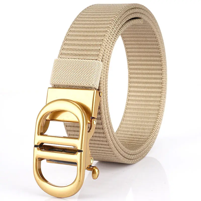 Men Black Automatic Buckle Belt with Gold Clasp - Image 7