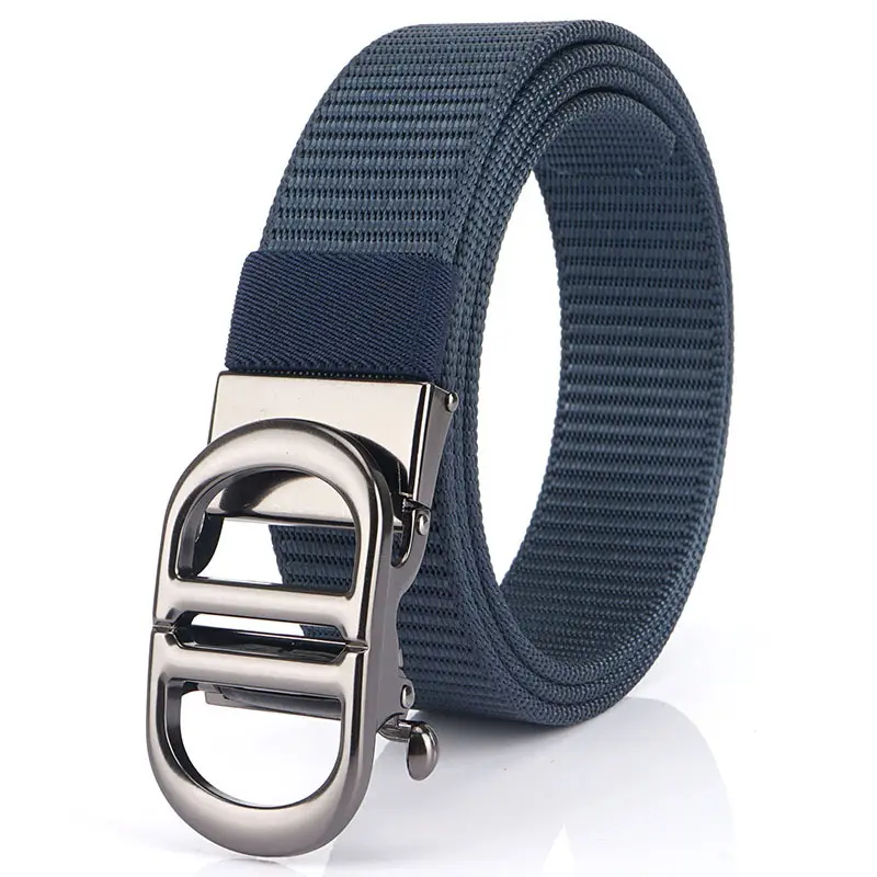 Men Black Automatic Buckle Belt with Gold Clasp - Image 12
