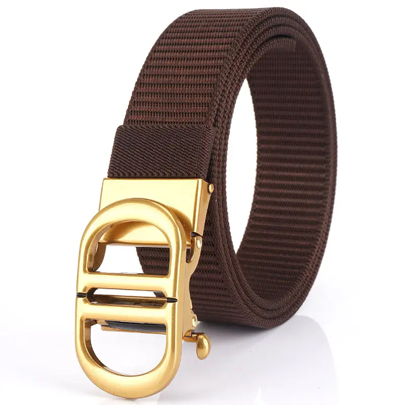 Men Black Automatic Buckle Belt with Gold Clasp - Image 6