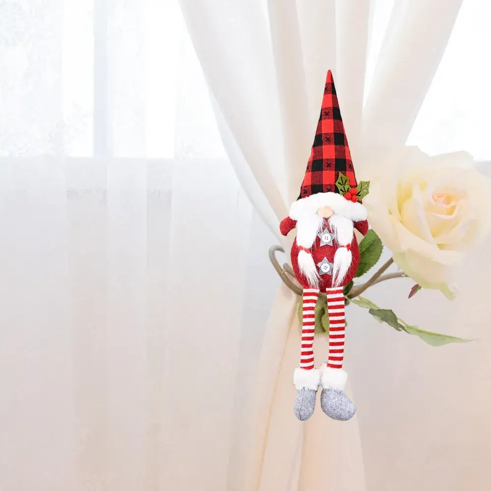 Haobei Christmas Doll with Red Plaid Hat