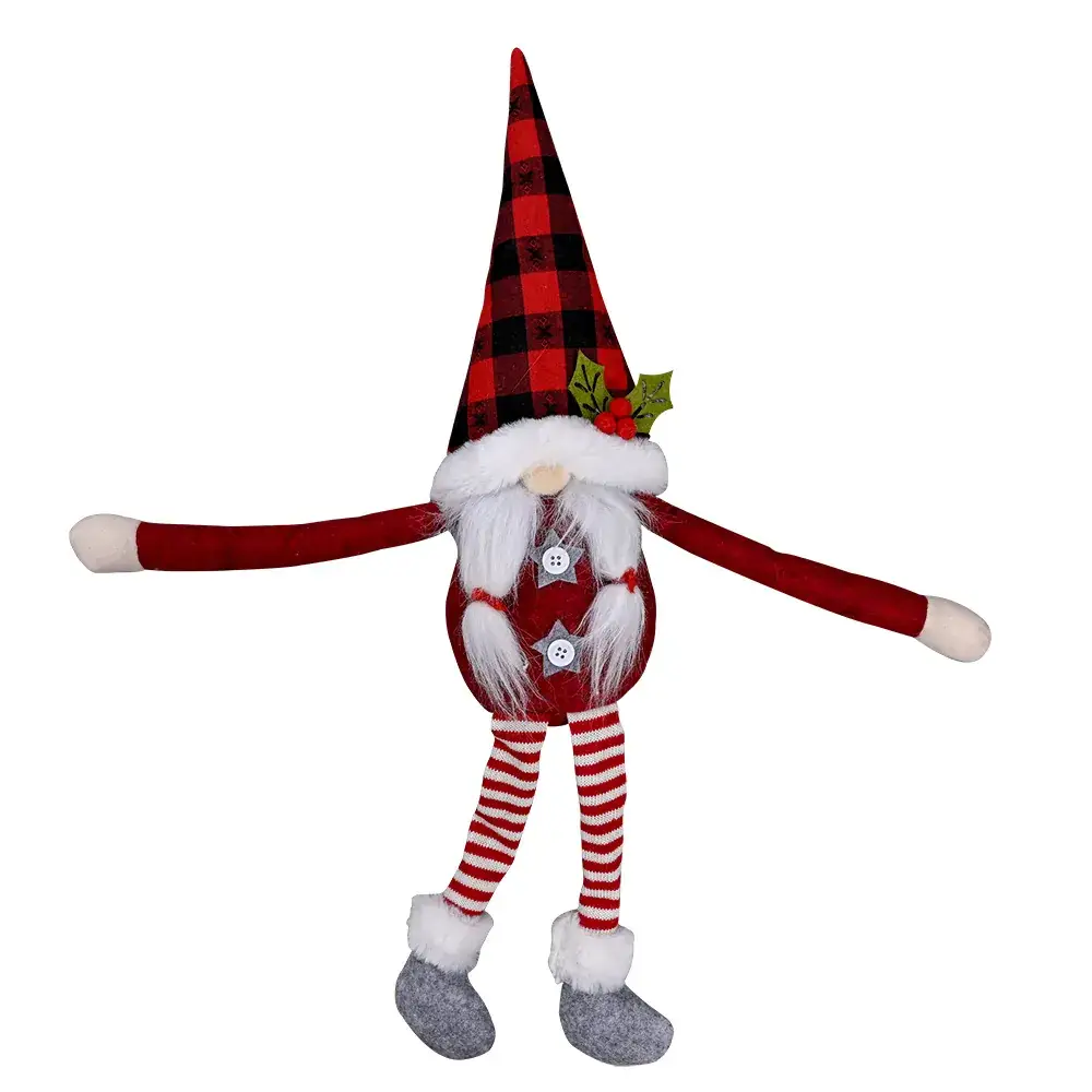 Haobei Christmas Doll with Red Plaid Hat