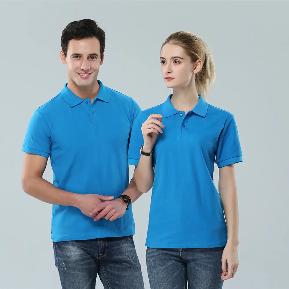Blue Polo Shirt for Men Women Corporate Cultural Business Wear - Image 12