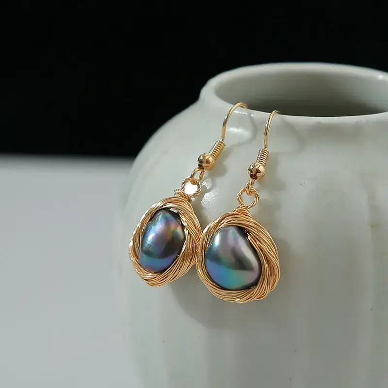Freshwater Pearl Baroque Earrings S925 Silver - Image 8