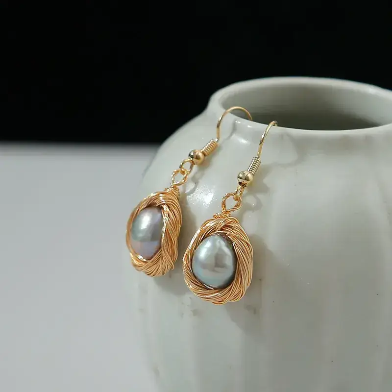 Freshwater Pearl Baroque Earrings S925 Silver - Image 4