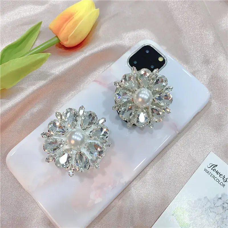 Crystal Flower Mobile Phone Stand for Women - Image 13