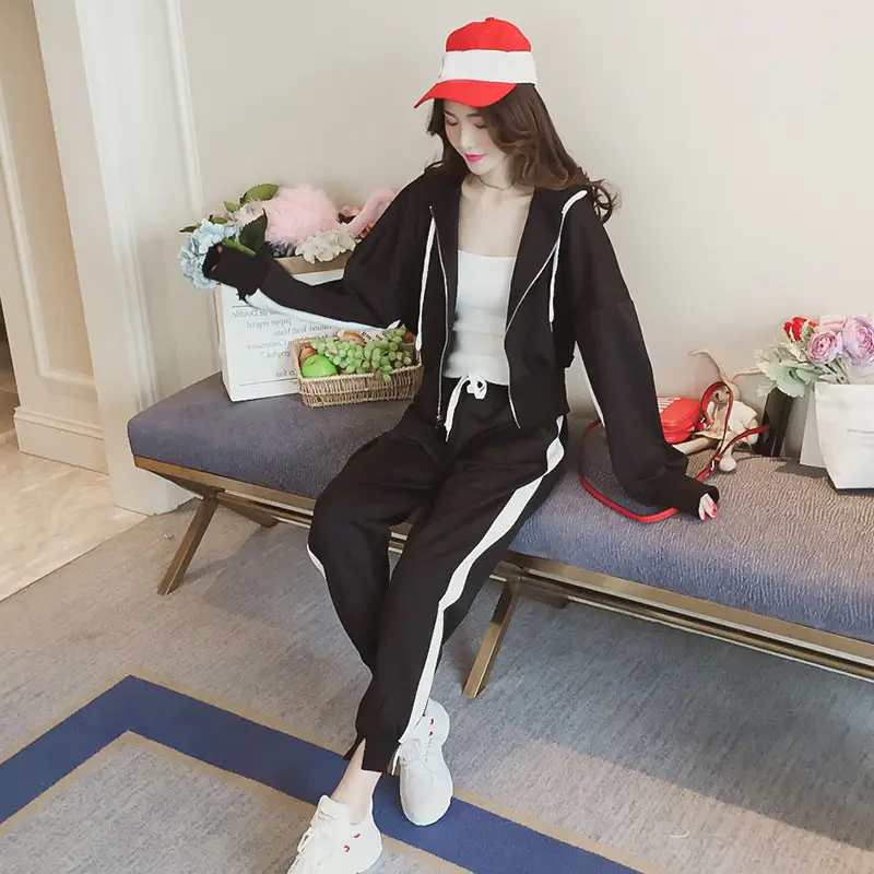2020 Hooded Track Suit Female Loose Fit Purple - Image 6