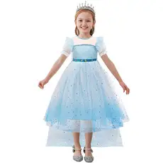 Ins Girls' Dress Elsa Princess Dress Frozen Elsa Cosplay Sequin Dress Little Princess — feature 2