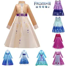 Ins Girls' Dress Elsa Princess Dress Frozen Elsa Cosplay Sequin Dress Little Princess — feature 4