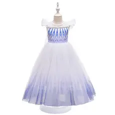 Ins Girls' Dress Elsa Princess Dress Frozen Elsa Cosplay Sequin Dress Little Princess — feature 7