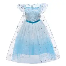Ins Girls' Dress Elsa Princess Dress Frozen Elsa Cosplay Sequin Dress Little Princess — feature 8