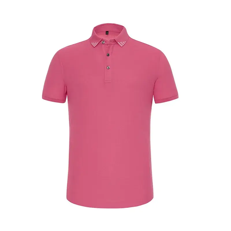 Pink Water Soft Polo Shirt with Custom Lapels