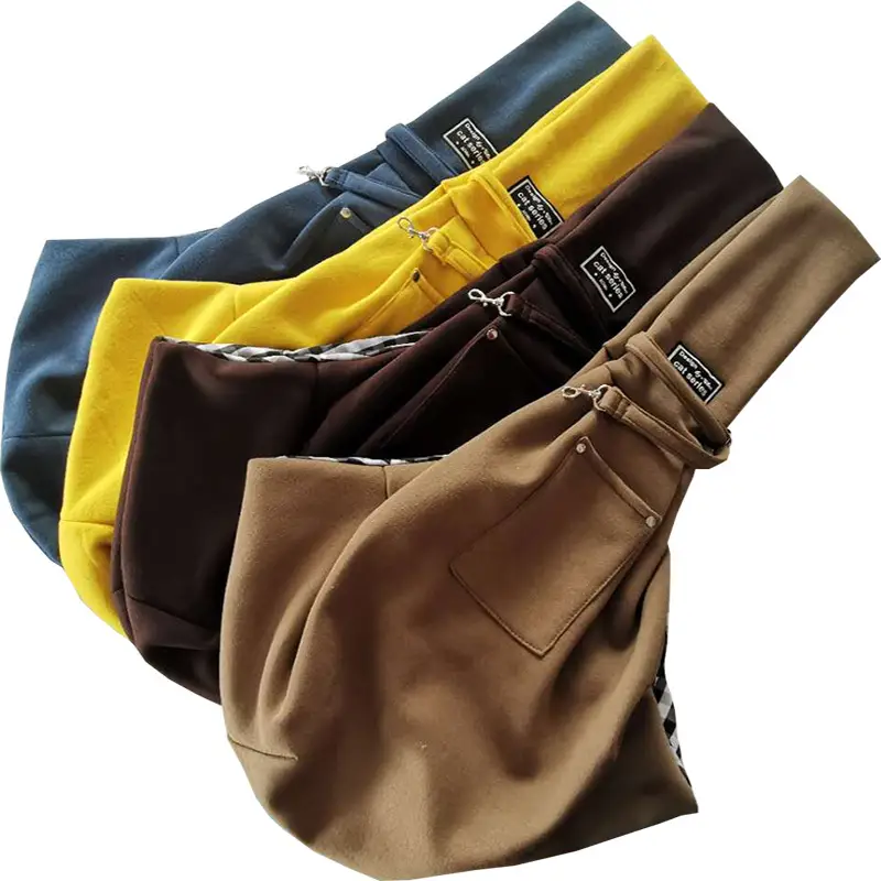 Yellow Cotton Pet Shoulder Bag for Cat Dog