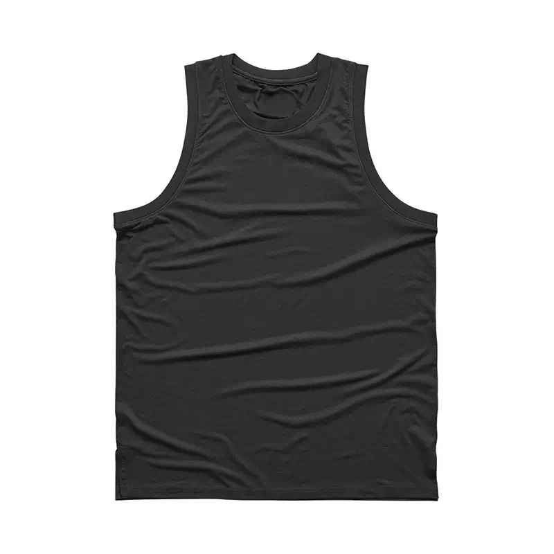 Men's Black Mesh Sleeveless Fitness Vest - Image 2