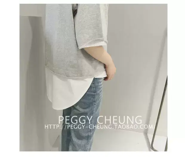 Women's Black Loose Fit T-Shirt with White Underlayer & Knee-Length Pants — feature 10