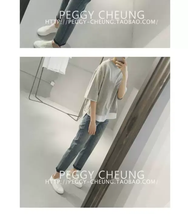 Women's Black Loose Fit T-Shirt with White Underlayer & Knee-Length Pants — feature 8