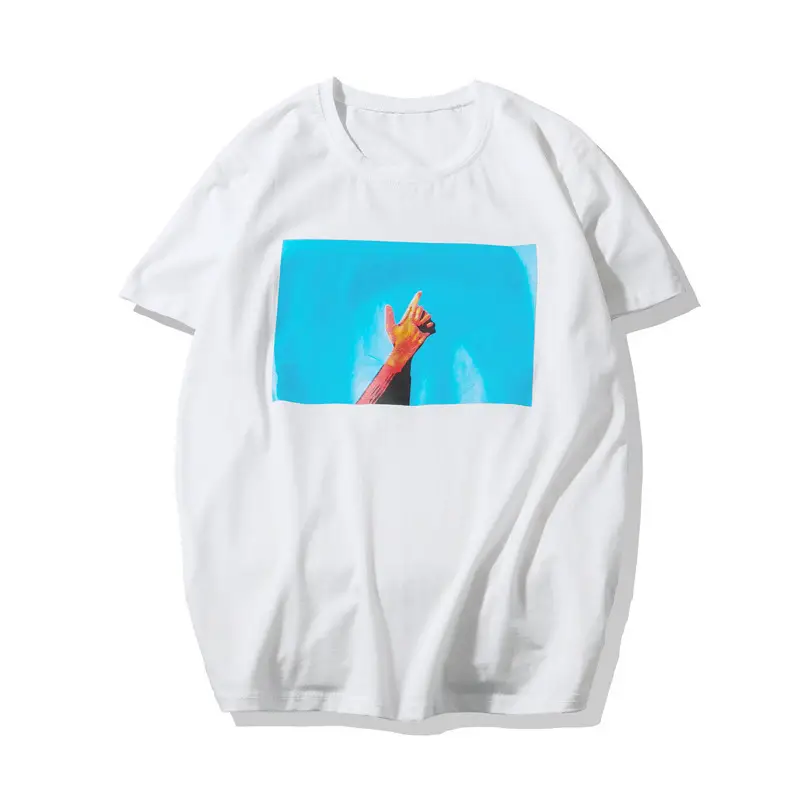 2020 Youth Men White Graphic T-Shirt Slim Fit