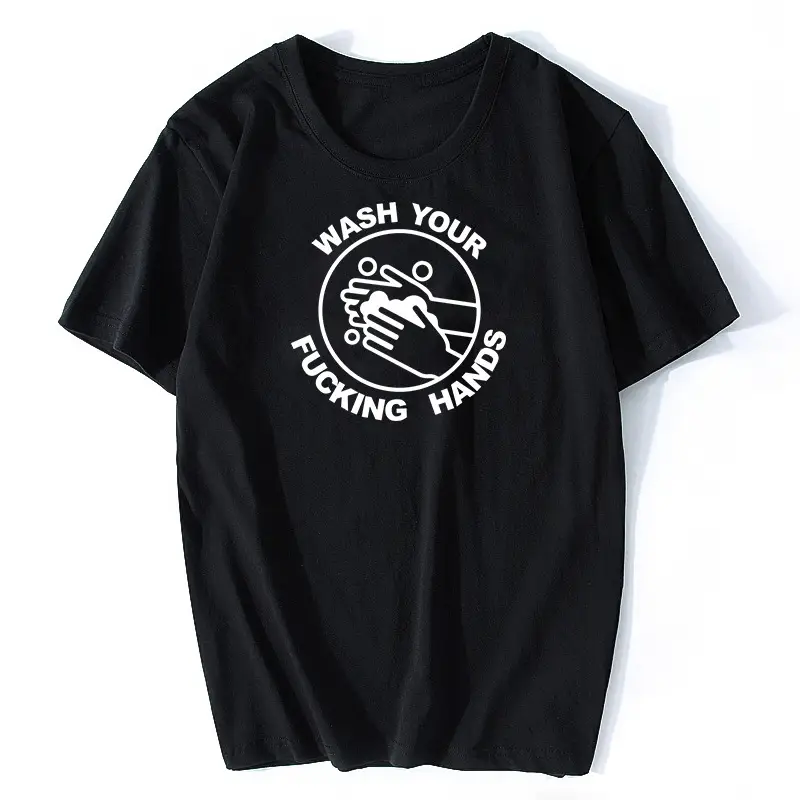 White T-Shirt with Handwashing Graphic Print - Image 2