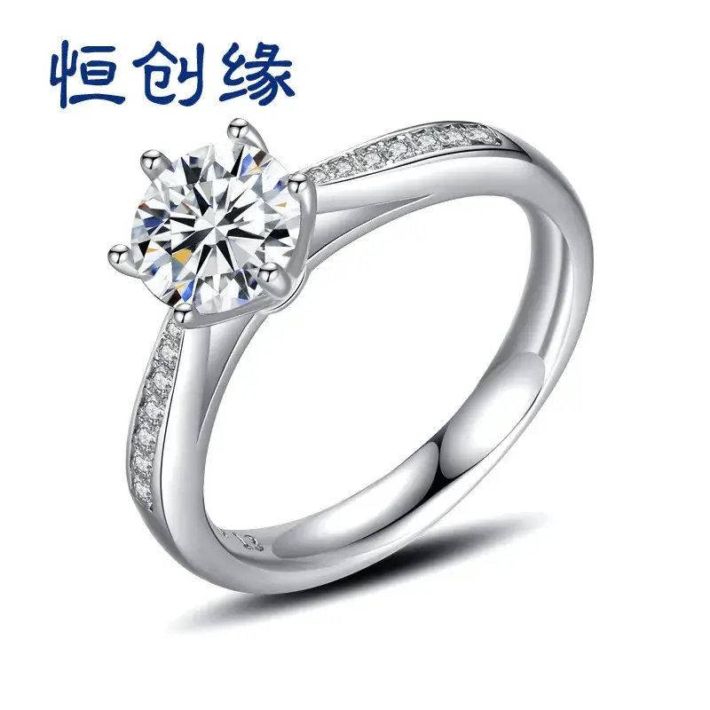 S925 Sterling Silver Moissanite Ring Women's European American Classic Six-Claw Diamond Opening Proposal Ring - Image 6