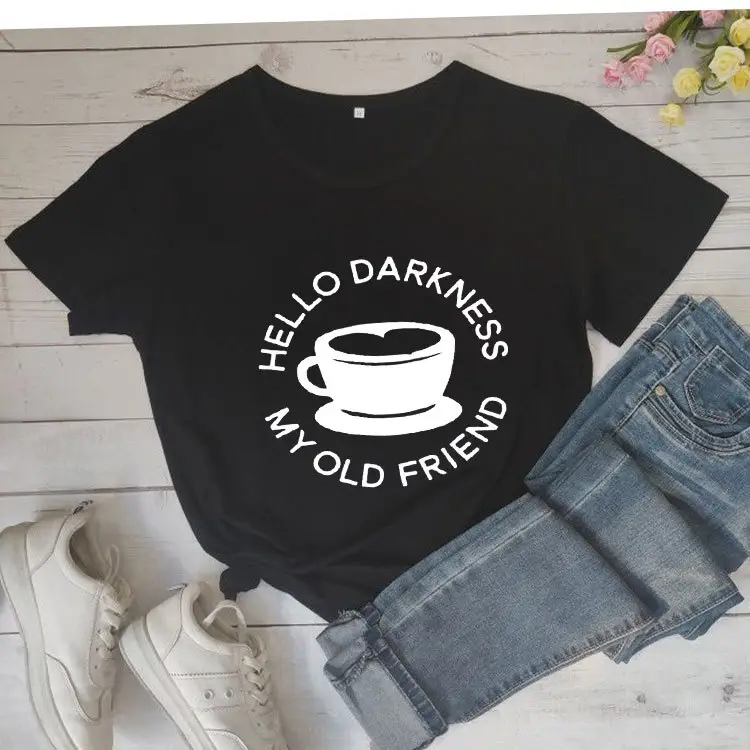 Hello Darkness My Old Friend T-Shirt Maroon - Image 2