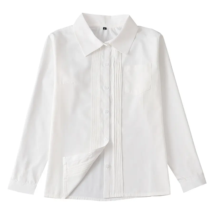 Men's White Pointed Collar School Shirt - Image 3