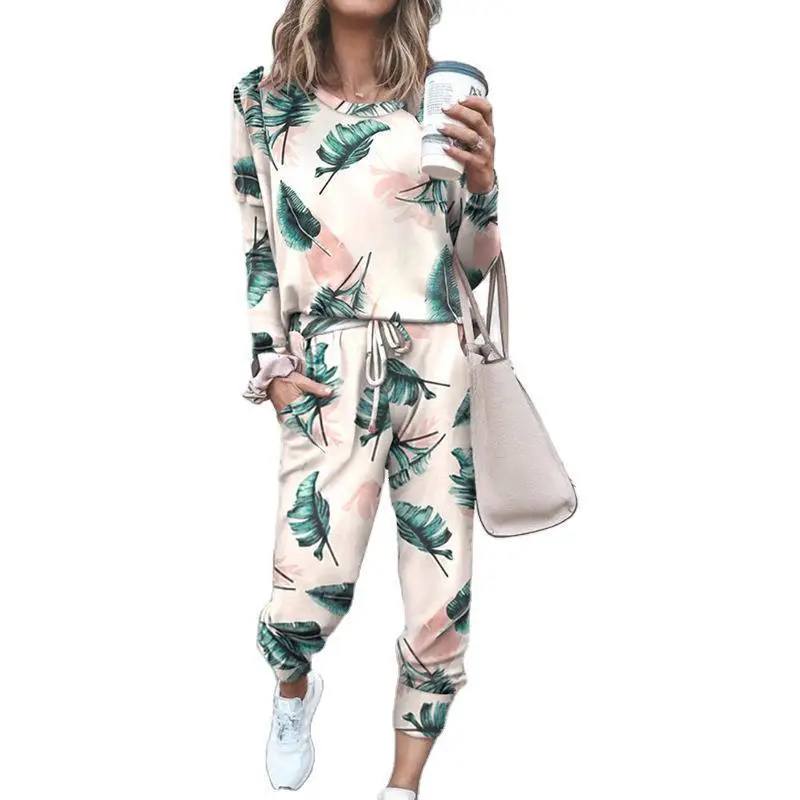 Black Star Print Long Sleeve Casual Pajama Set for Women - Image 17